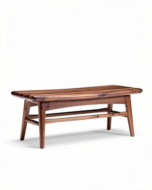 Houten salontafel 120 x 60 x 45cm met open opbergruimte en natuurlijk afwerking