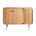Houten kast met twee deuren en metalen poten 80 x 40 x 70cm