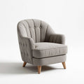 Grijze gestoffeerde fauteuil met houten poten 70 x 75 x 80cm