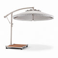Parasol met aluminium frame en houten voet 250 x 250 x 300cm grijs