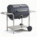 Houtskool barbecue met metalen frame en wielen 70 x 45 x 50cm zwart