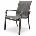 Tuinstoel van aluminium met textileen zitting in grijs 60 x 60 x 85cm