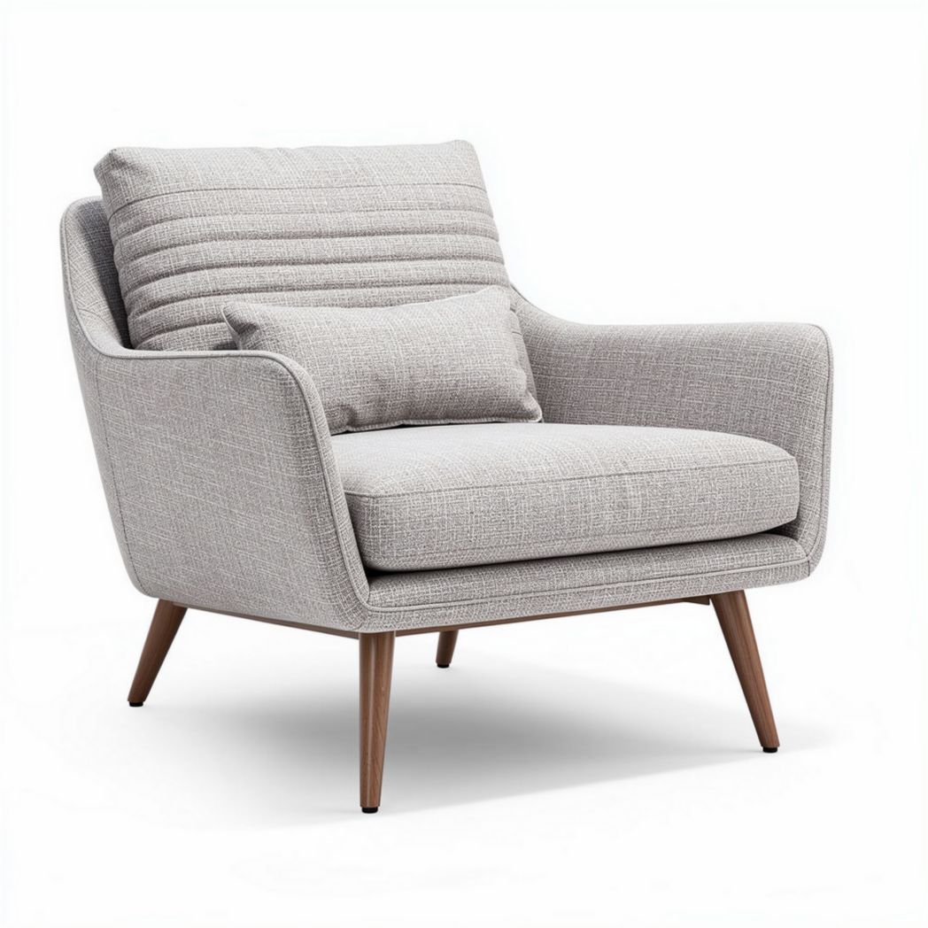 Lichte grijze fauteuil met kussen van textiel 80 x 80 x 85 cm