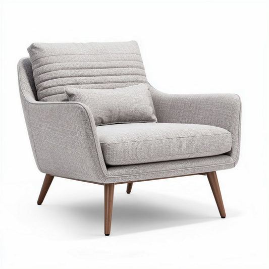 Lichte grijze fauteuil met kussen van textiel 80 x 80 x 85 cm