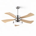 Hangende plafondventilator met ledverlichting en houten bladen 40 x 40 x 30cm
