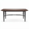Eettafel van hout met zwarte metalen poten 120 x 80 x 75cm